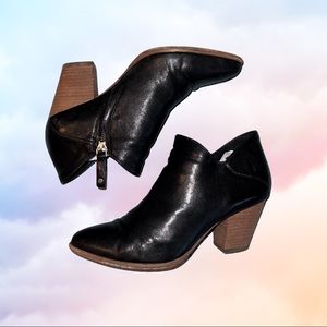Frye “Reed” Shooties - Black Leather Ankle Booties